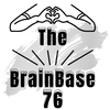 Logo with hands forming a heart shape above text 'The BrainBase 76' on a white background